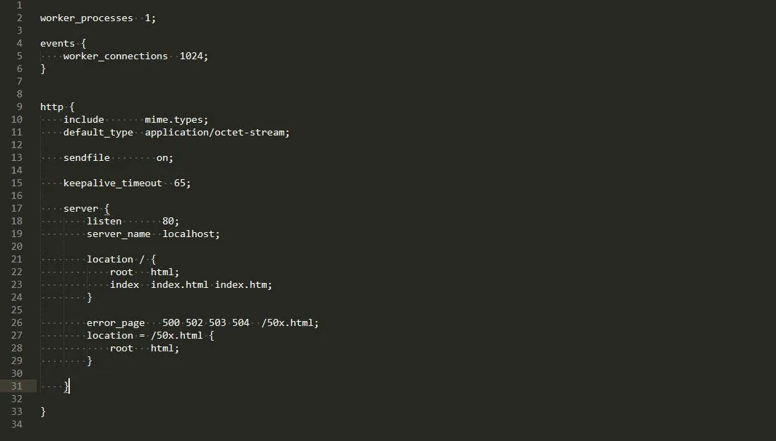 Archivo config sin comentarios
